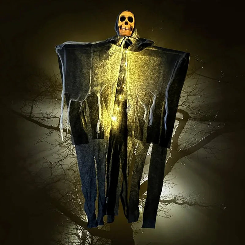 Glowing Skull Skeleton Gauze Hanging Ghost