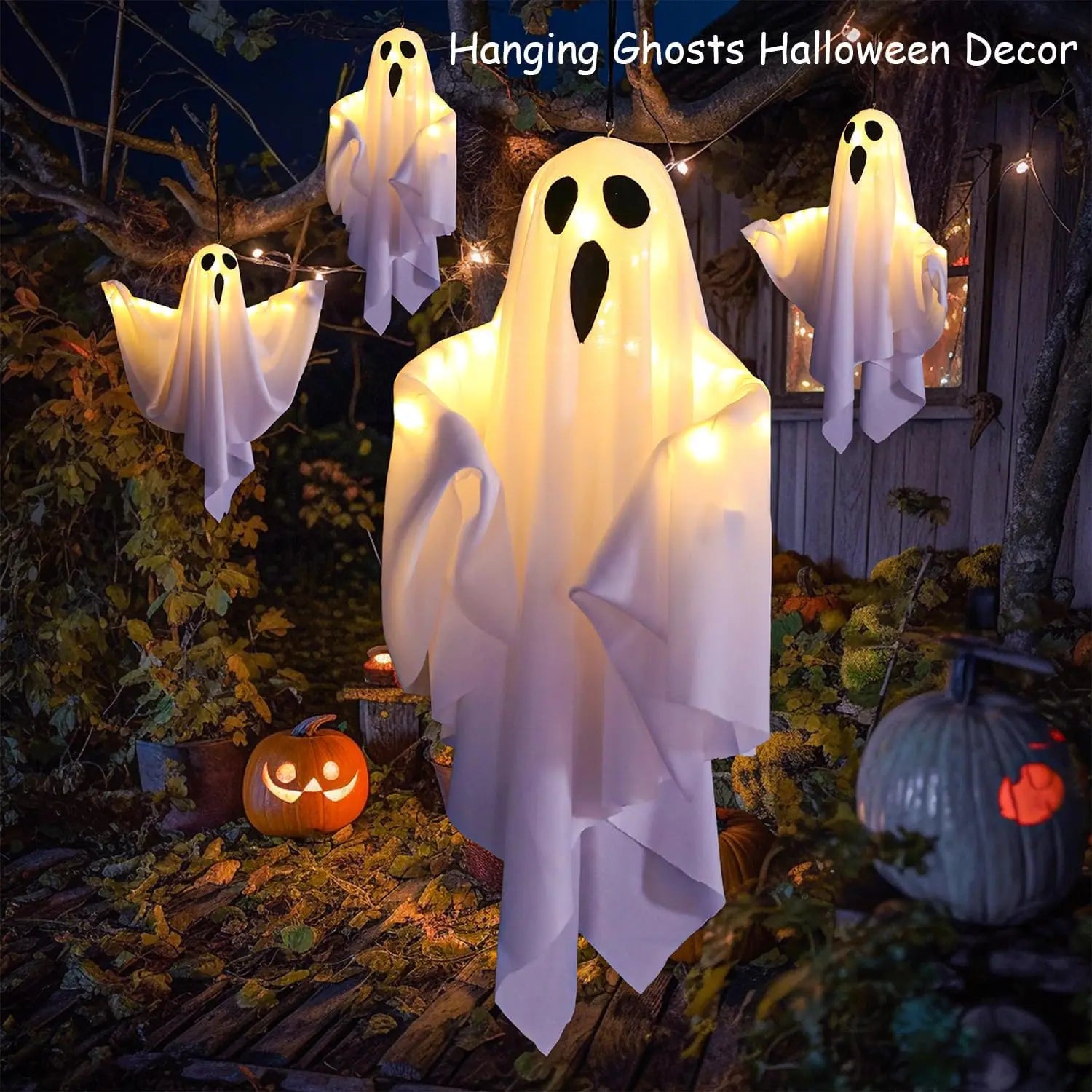 Hanging Ghosts Light Up Warm LED