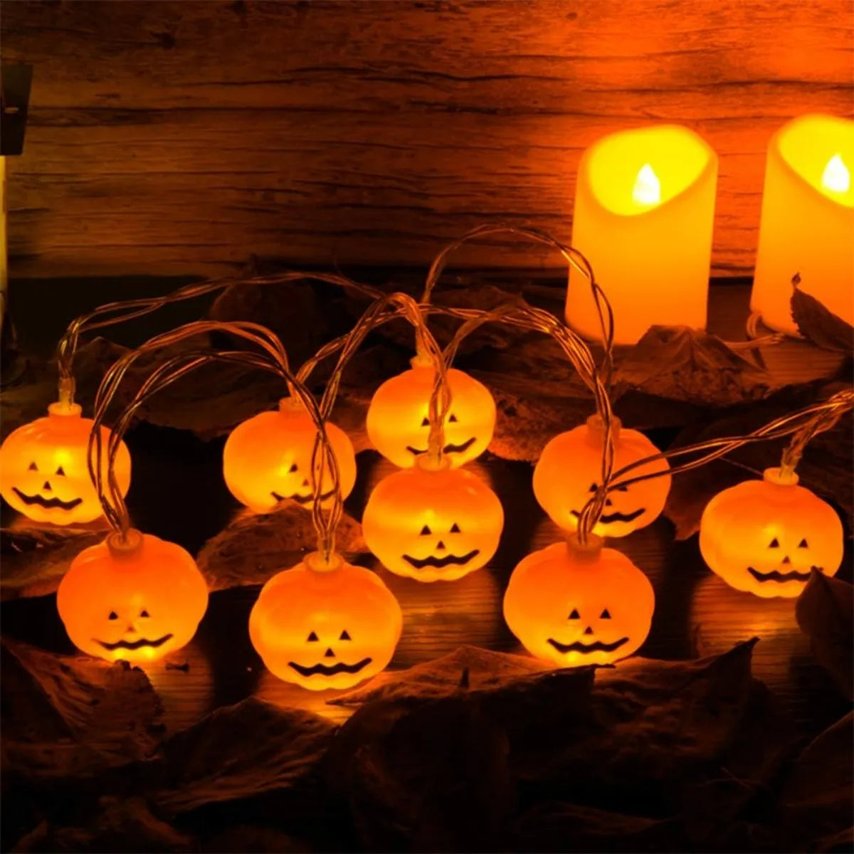 LED Halloween 3D Pumpkin String Lights Battery Powered