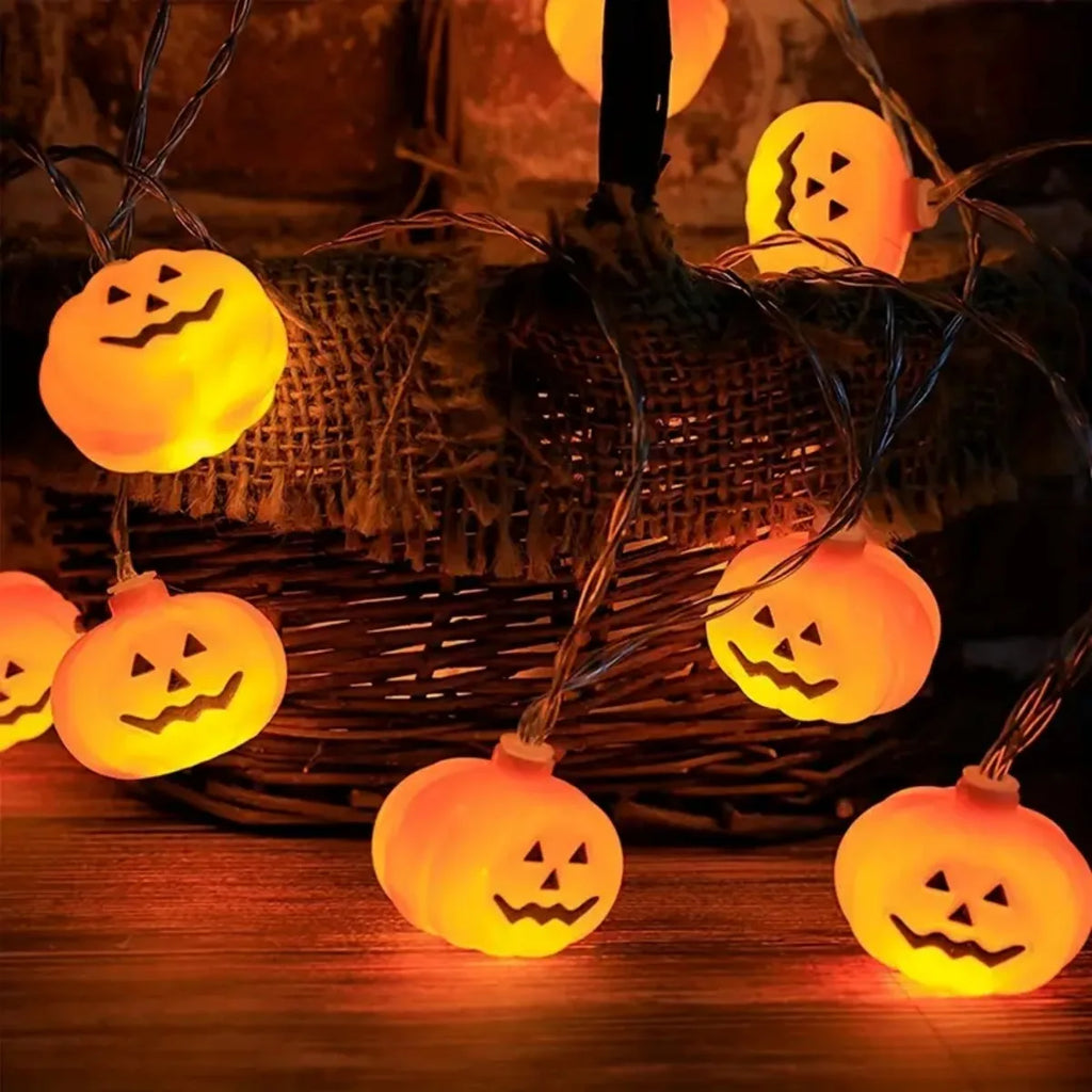LED Halloween 3D Pumpkin String Lights Battery Powered