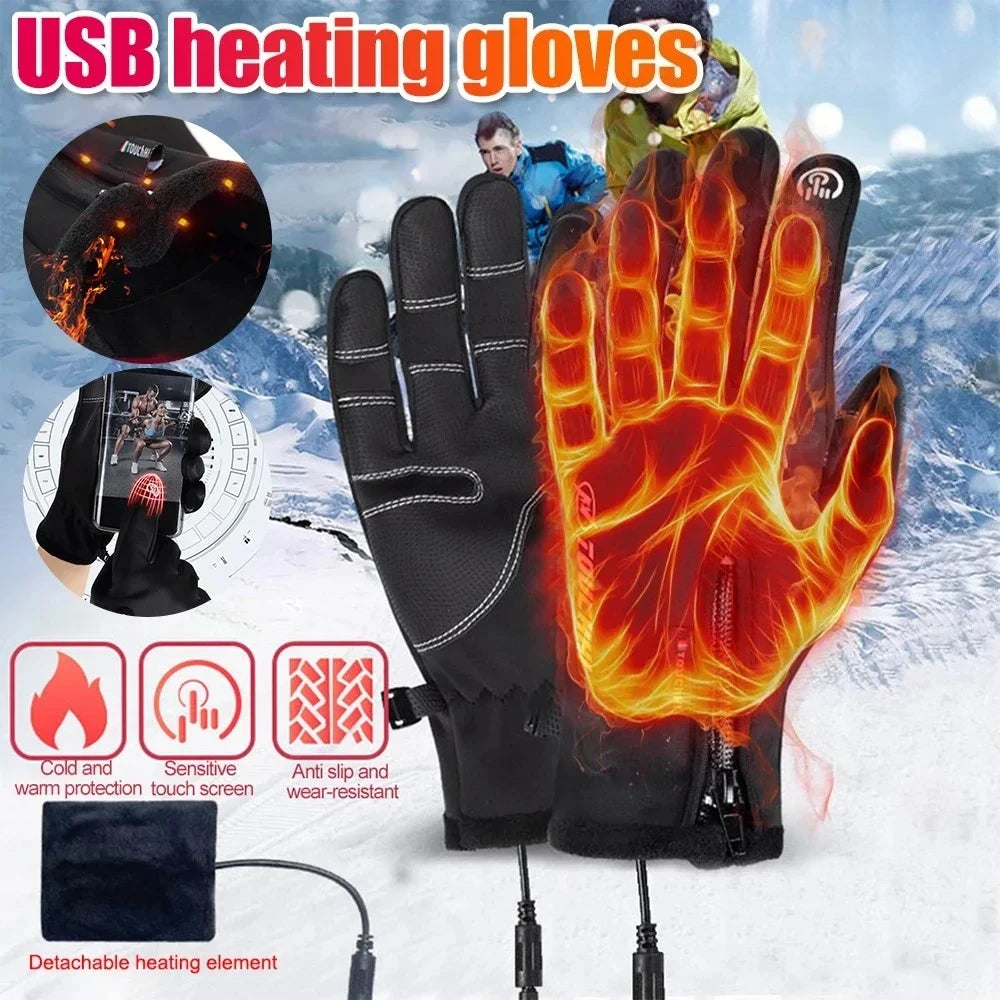 Electric Heated Gloves Winter Outdoor