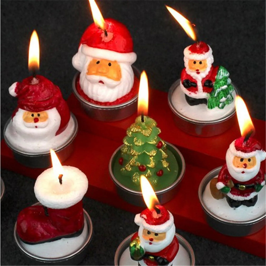 Christmas Tree Scented Candle Handmade Santa Claus