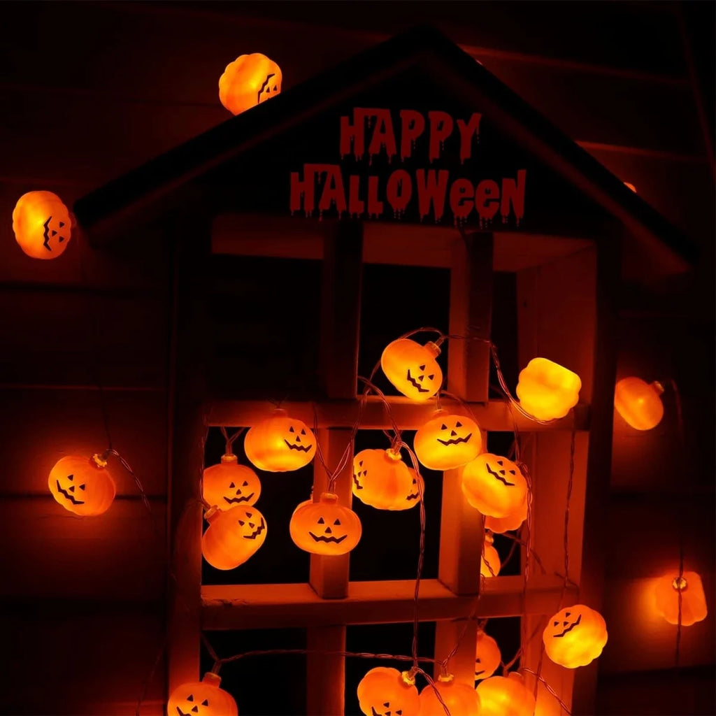 LED Halloween 3D Pumpkin String Lights Battery Powered