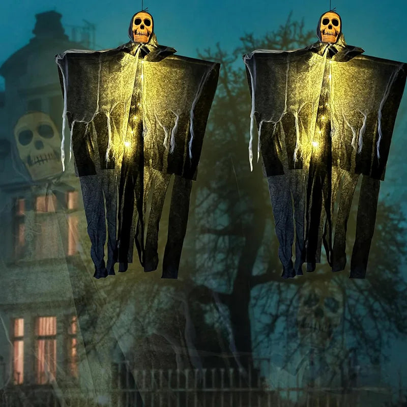 Glowing Skull Skeleton Gauze Hanging Ghost