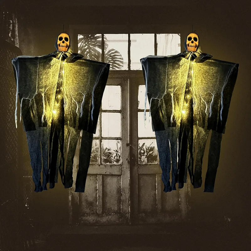 Glowing Skull Skeleton Gauze Hanging Ghost