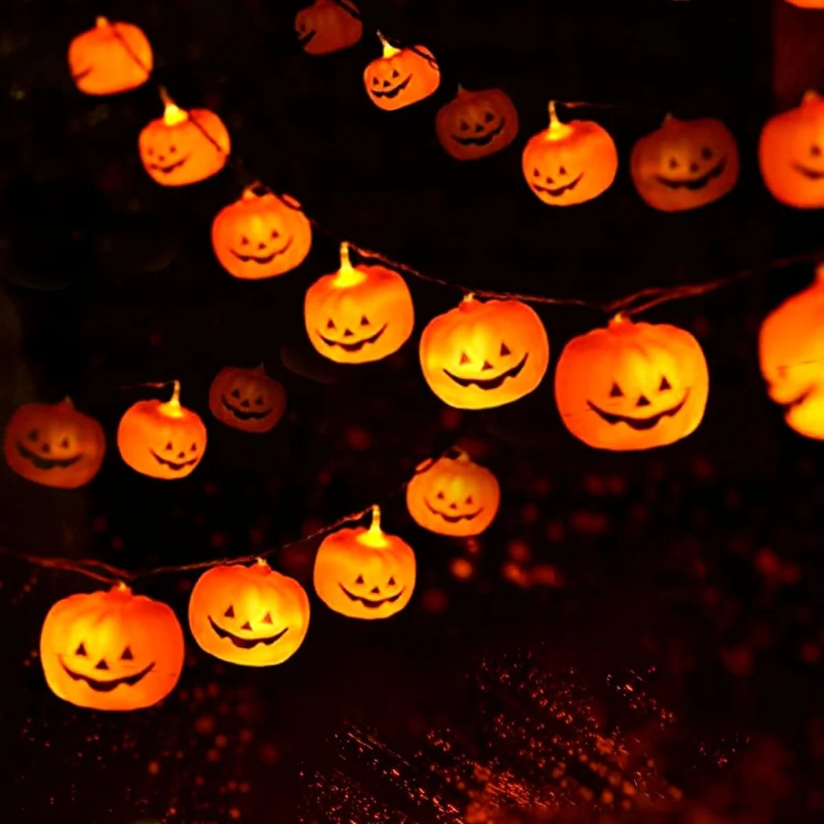 LED Halloween 3D Pumpkin String Lights Battery Powered