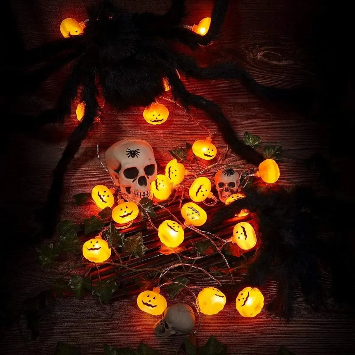 LED Halloween 3D Pumpkin String Lights Battery Powered