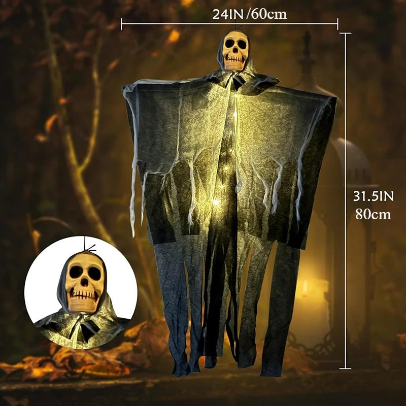 Glowing Skull Skeleton Gauze Hanging Ghost
