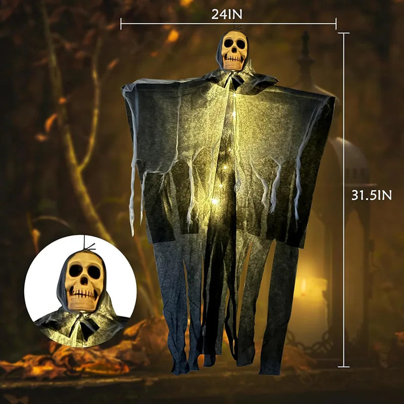 Glowing Skull Skeleton Gauze Hanging Ghost