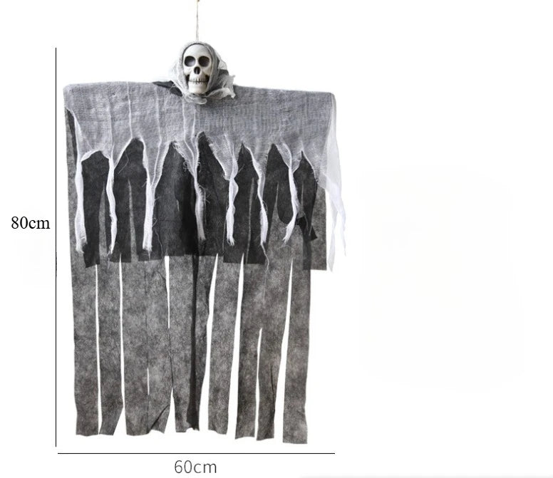 Glowing Skull Skeleton Gauze Hanging Ghost